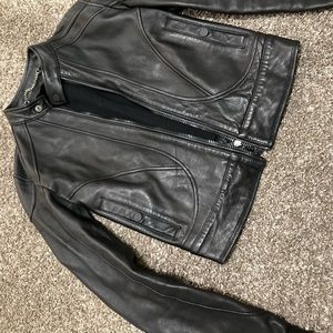 AUTHENTIC Diesel Black Gold Leather Jacket